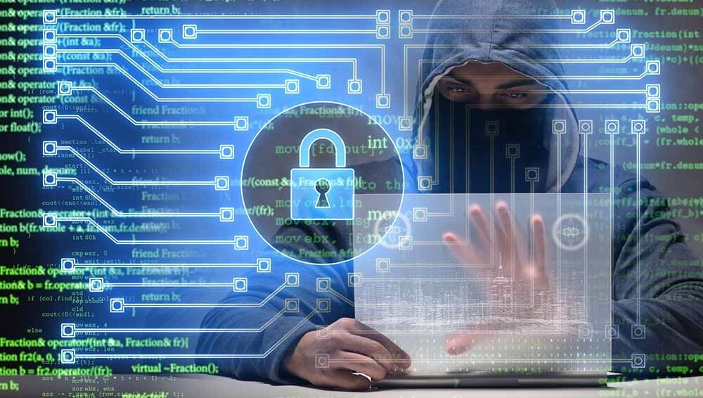 Young hacker in cybersecurty concept